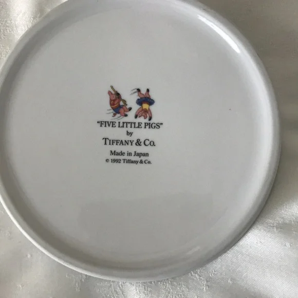 Tiffany 1992  “ Five Little Pigs”dish set - Picture 8 of 13